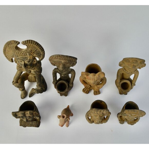 Museum Copies Terra Cotta Pre-Historic Zapotec Indians Oaxaca Mexico 1960s Vinta - Picture 6 of 11